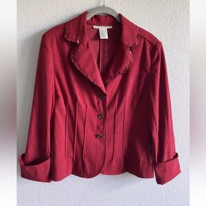 Elegant Vintage REQUIREMENTS Faux Suede Red Jacket, Size S